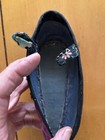 Pair Antique Silk Embroidered Chinese Lotus Childs Shoe Slipper Binding Pre 1900 — photo 10