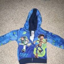 Disney Pixar 2T Blue Buzz Lightyear Woody Hooded Jacket Long Sleeve Full Zip
