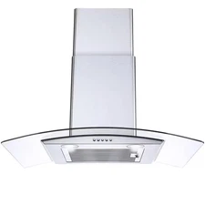 30 In. 450 CFM Ducted Wall Mount with LED Light Range Hood in Stainless Steel wi