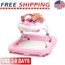 Girls Baby Walker with Activity Station Infant Walking Toy 3 Adjustable Height