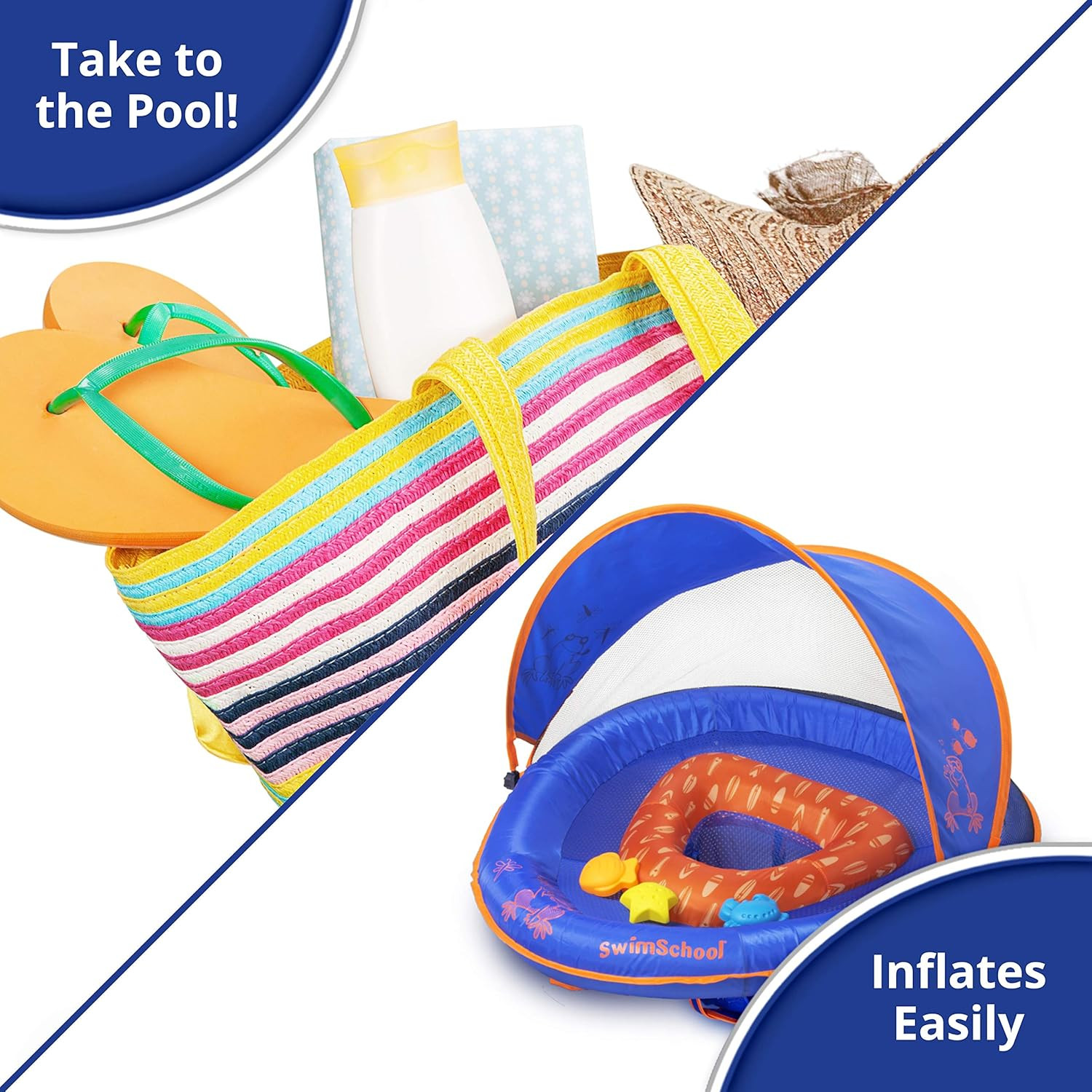 Infant Baby Pool Floats, Free Swimming, Super Buoyant – Ages 6-24 Months – Multi