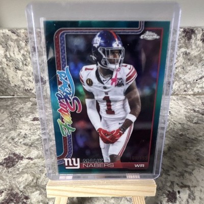Topps 2025 Chrome - Malik Nabers #FS-8 Future Stars Green Refractor /99 Giants