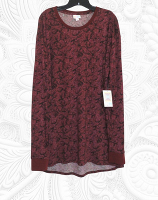 LuLaRoe 2XL Plum Floral ''Hudson'' Long Sleeve Tunic Top - NWT