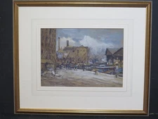 Northern School Leeds Canal 1914 by Bertha Rhodes Industrial Docks