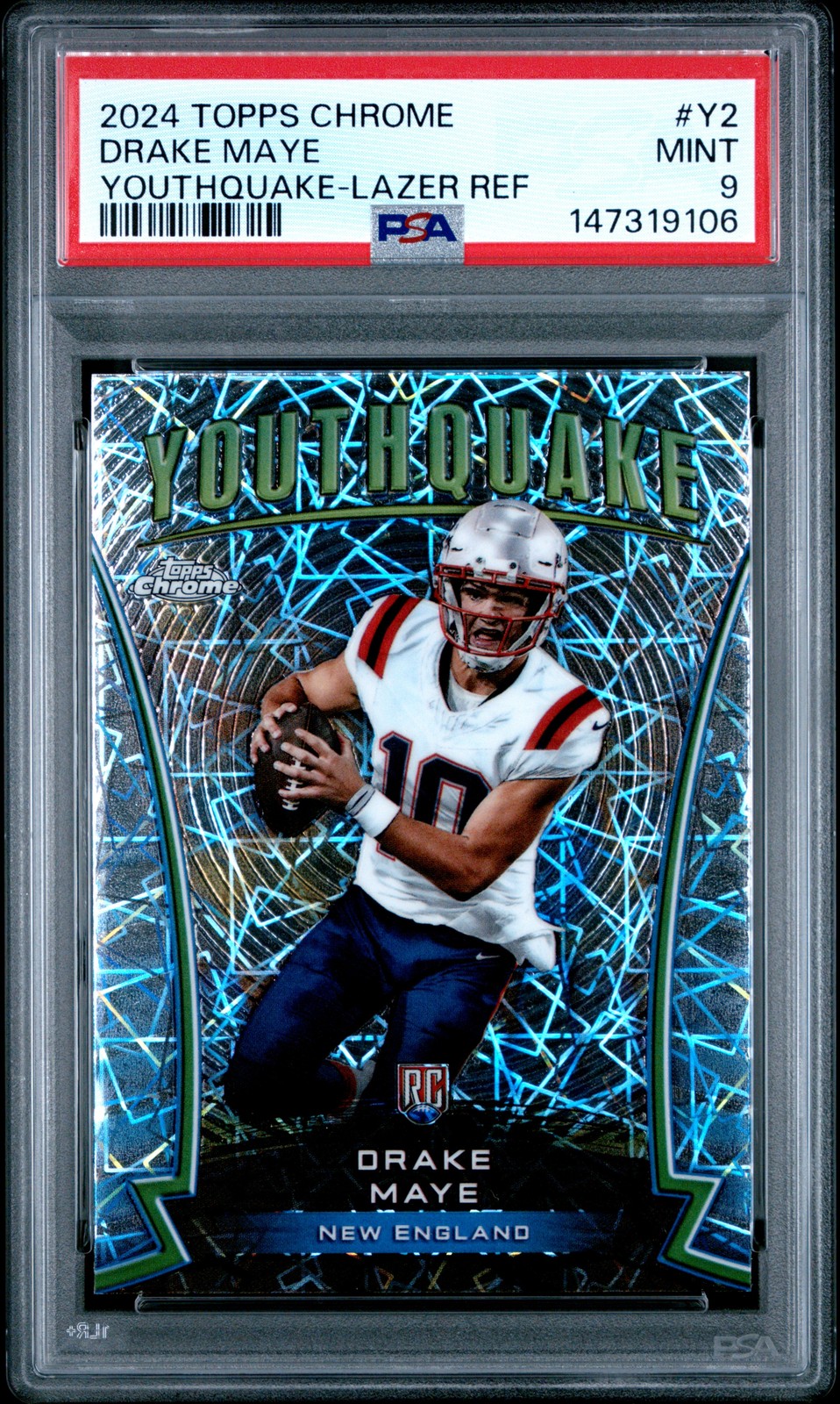 2024 TOPPS CHROME YOUTHQUAKE LAZER REFRACTOR #Y2 DRAKE MAYE PSA 9