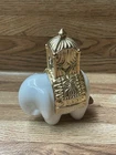 Vintage Avon Royal Elephant White Milk Glass Perfume Bottle Empty