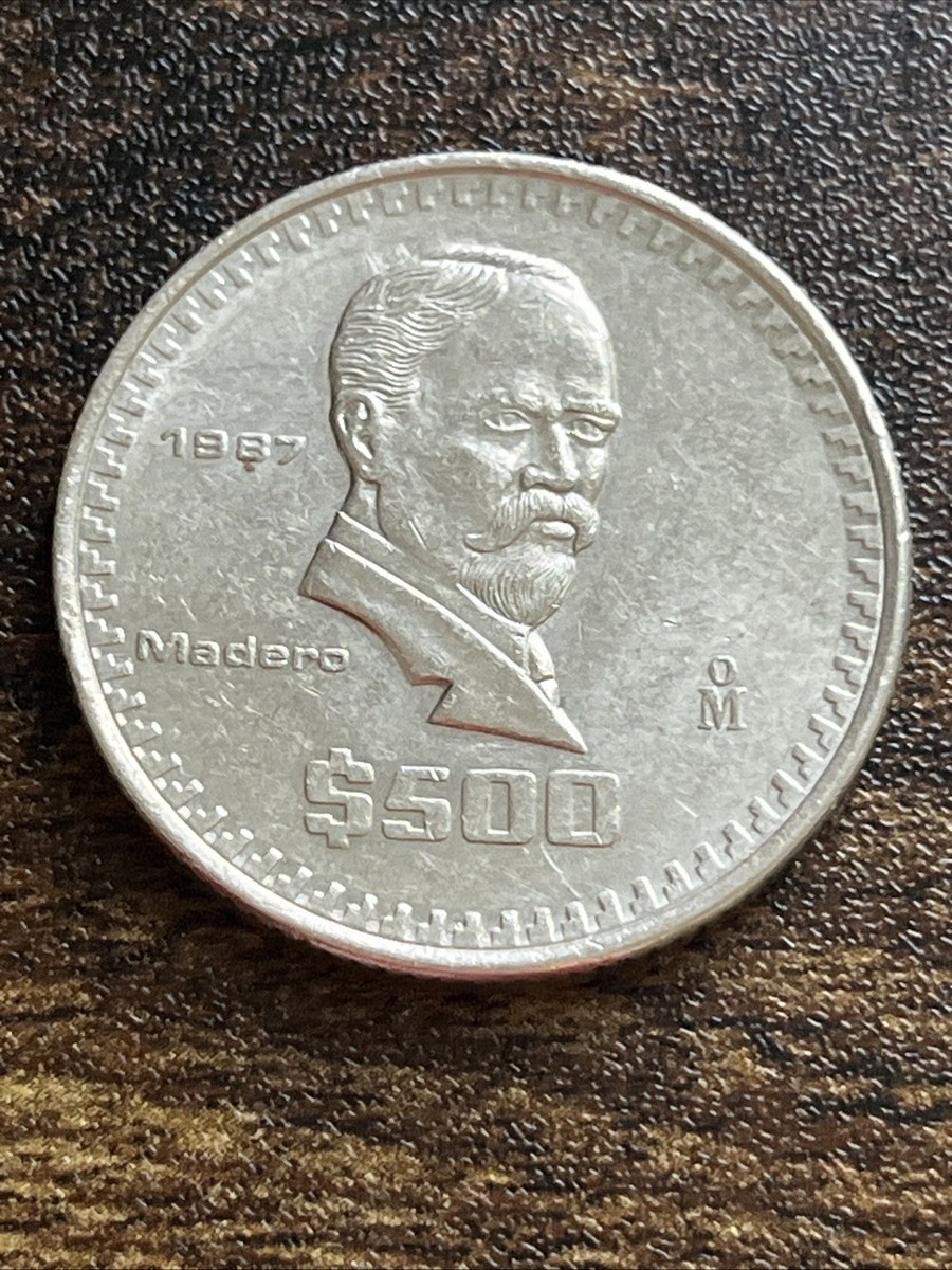 1987 Mexico Mexican 500 Pesos AU Almost Uncirculated Rare Actual