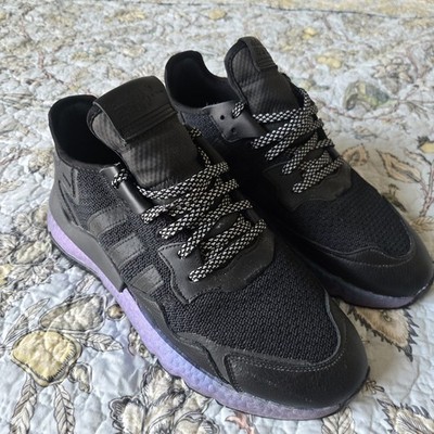 Adidas Originals Nite Jogger Black Metallic Blue Boost FV3615 Men's Size 11