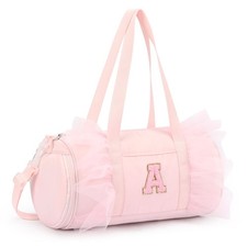 Ballet Dance Bag for Girls 4-6, Personalized Letter A Pink Gift