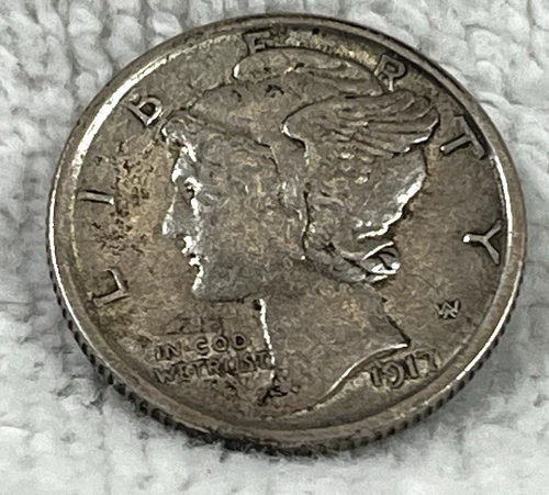 1917-S Mercury Dime XF – 90% Silver – Semi Key Date – Strong Details. #E1925