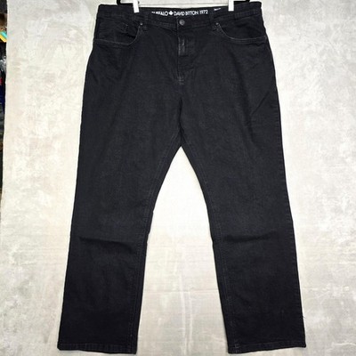 Buffalo David Bitton Evan-X Slim Straight Black Denim Jeans W44 L32 Mens