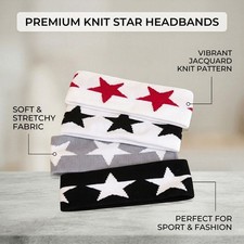 Unisex Knitted Star Shape Wide Headband Soft Stretch Fashion Hair Band