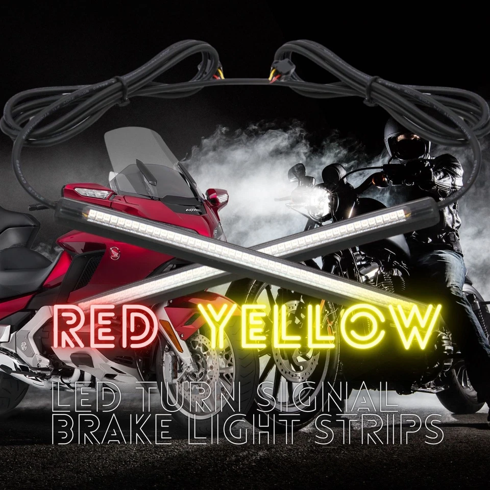 Красно-желтый указатель поворота и стоп-сигнал 18 см — для Honda CBR, Gold Wing и многого другого - Изображение 2 из 4