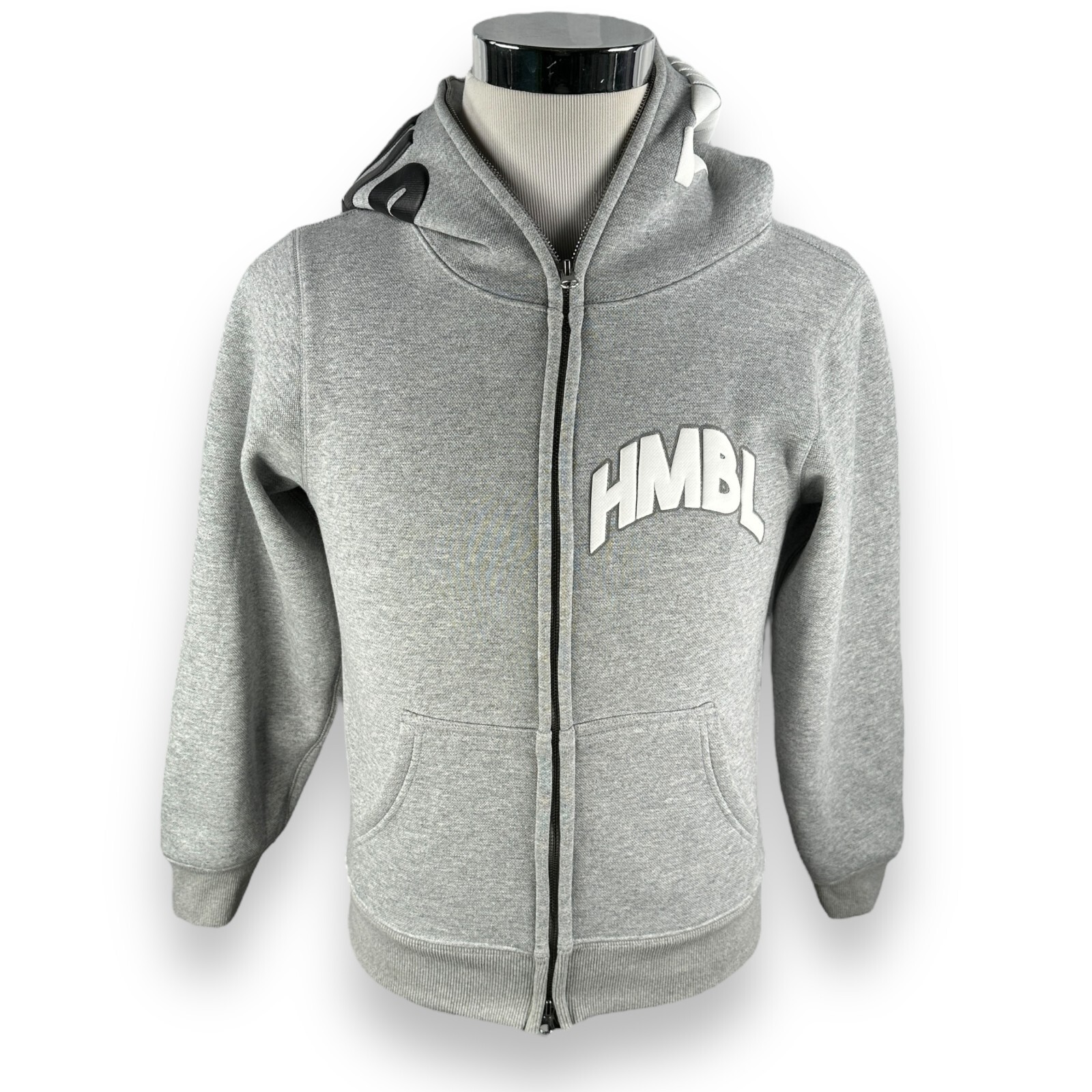 HMBL Stay Humble Stay Hungry Hoodie Men's XS Gray Full Zip Pockets Sweatshirt eBay