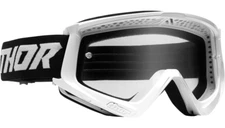 NEW THOR 2601-2702 Combat Racer Goggles - White - Clear - MOTORCYCLE/ATV