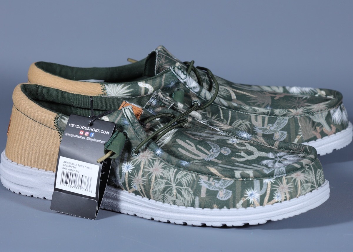 HEY DUDE WALLY FUNK OASIS GREEN Lightweigth Shoe Sz M12 | eBay display picture 1