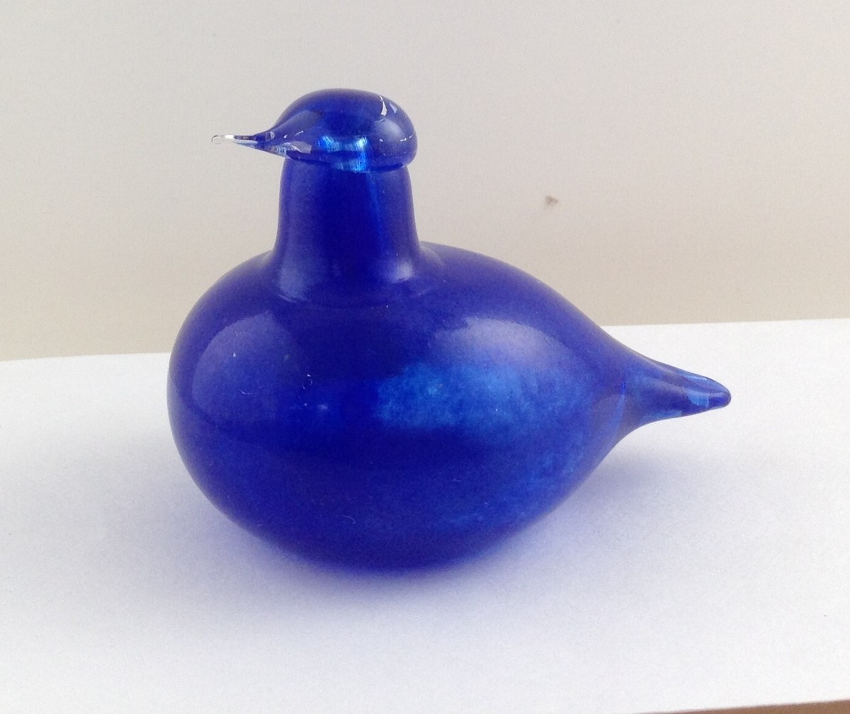Oiva Toikka Birds by Toikka Blue Bird Nuutajarvi Art Glass Signed