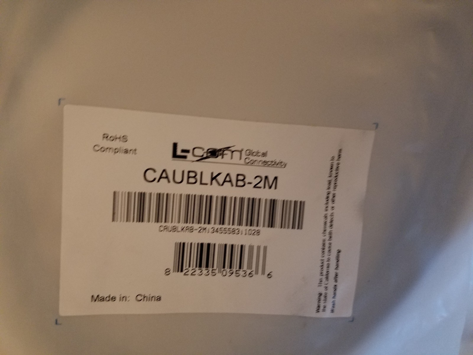 L-Com CAUBLKAB-2M Premium USB 2.0 Cable A male to B male A-B 2 meters ...