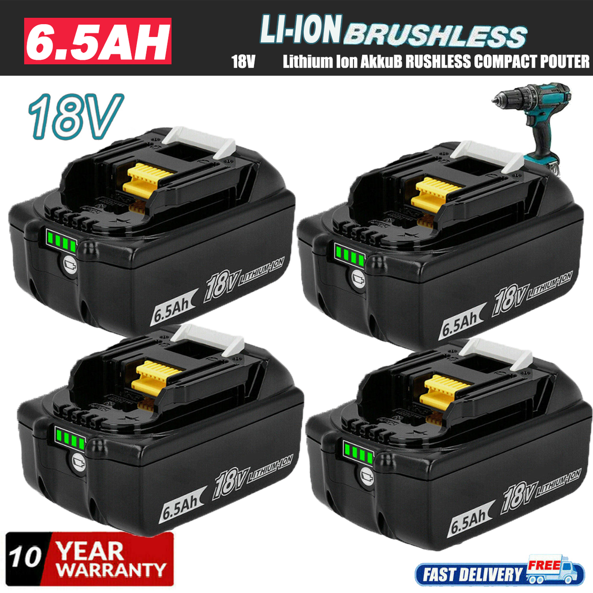 Makita 6.0Ah 18V Lithium-Ion Battery (BL1860B) for sale