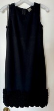 Ann Taylor Little Black Sheath Sleeveless Dress Black Size 4 Ruffle-Style Detail