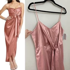 NWT After Six Midi Dress with Draped Tulip Skirt Size 12