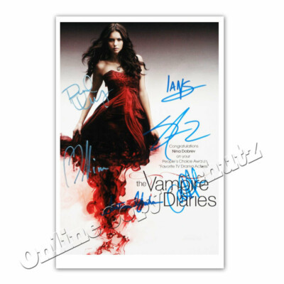 Nina Dobrev + Elena Gilbert / Katherine + Vampire Diaries + Autogrammfoto  (K1)