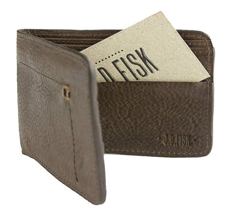 Мужской кошелек JD Fisk с застежкой для рук, коричневый