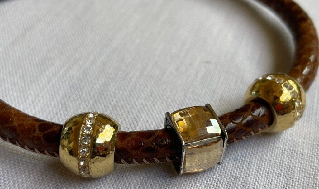 Brighton Brown Faux Python Snakeskin Magnetic Nec… - image 11