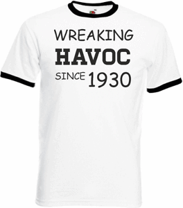 36th Birthday Gifts Presents Year 1984 Unisex Ringer T-Shirt Wreaking Havoc