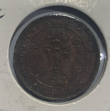 1940 Ceylon 1/2 Cent - George VI Coin