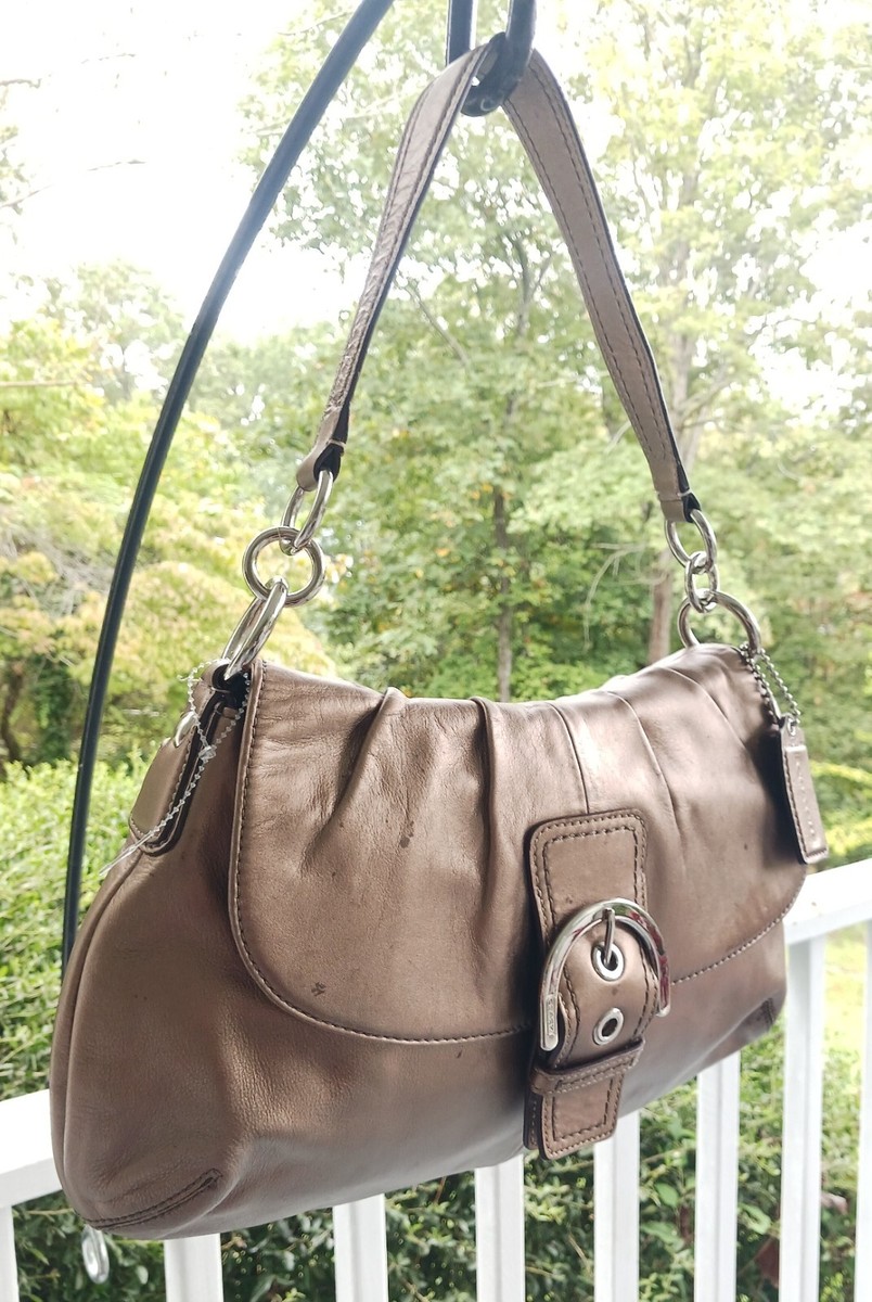 Coach F17217 Vintage Dark Gold Soho Y2K Leather Buckle Flap