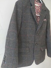 John Lewis Heirloom Boys Brown Tweed Blazer Jacket, Age 8,VGC