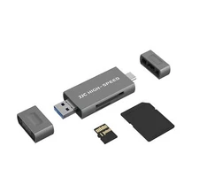 JJC UHS-II SD Micro SD Card Reader 3-in-1 USB 3.1 USB-C Type-C 3.1 Micro USB ...