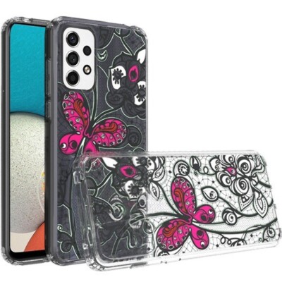 Design Transparent Hybrid Case Cover for Samsung A53 5G BUTTERFLY