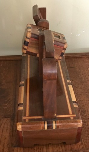 Antique Inlaid Wood Desk Set Perpetual Calendar Deco 2 Drawer 2 Frames Marquetry - Picture 3 of 7