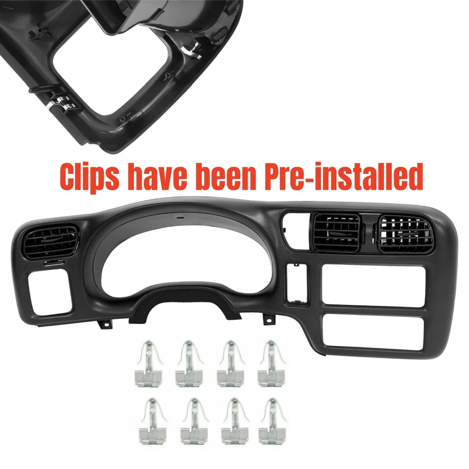 Dash Trim Bezel Single Din Fit For 1998-2004 Blazer Jimmy Sonoma S10 Bravada New Foto 3 de 4