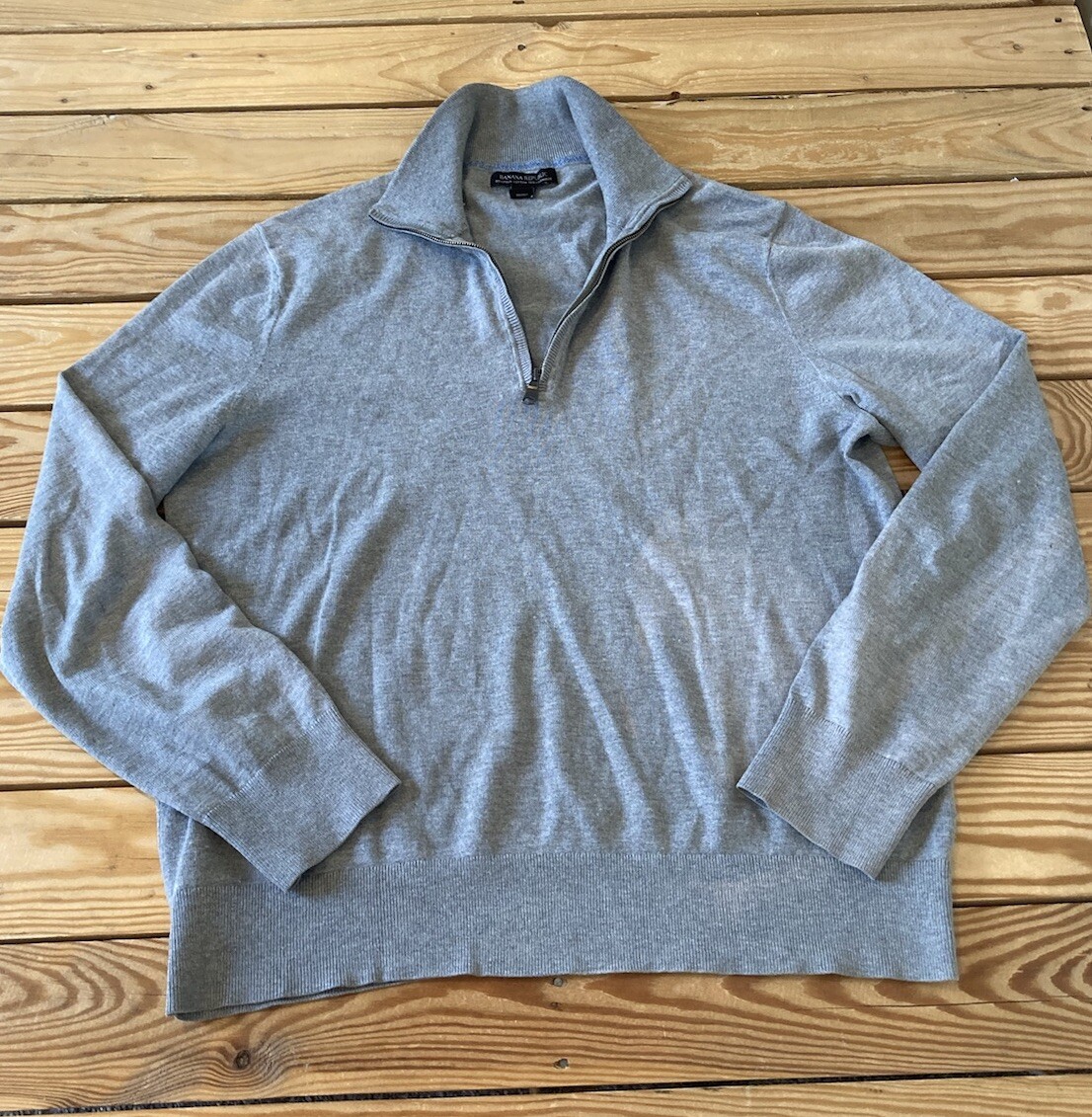 Banana Republic Men’s Cashmere 1/4 Zip Sweater size M Grey AN