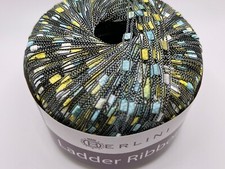 Berlini Ladder Ribbon Yarn 69 New Jade - Mint Chartreuse White 50gr 142yds