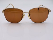 Vintage Abigail Gold Metal Oval Half-Rimmed Sunglasses Japan FRAMES ONLY