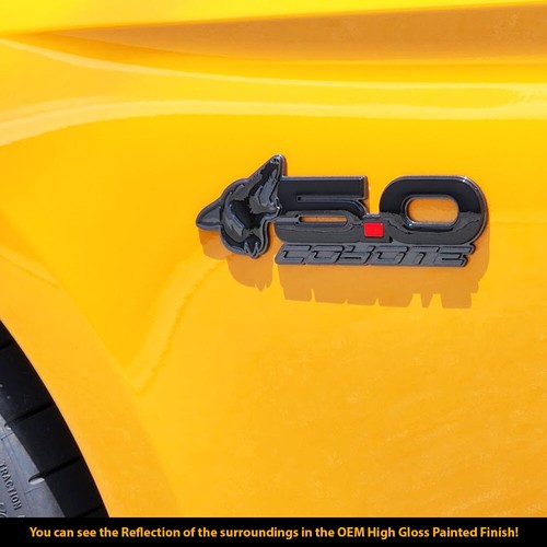 Chrome Howling Coyote 5.0 Fender Emblems Fits 15-24 Mustang, F150, Coyote Swap - Picture 4 of 4