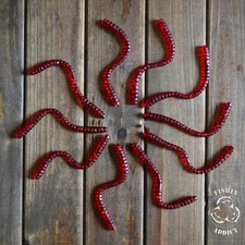 WORM GRUB plástico suave drop shot paquete de 10 realistas con micro brillos