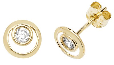 Boucles D'oreilles Femme En Or 9 Carats (375/1000) Avec Oxyde De Zirconium - 7mm