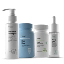 Traya Hair Growth Kit| Contains Hair Ras + Hair Vitamins + Recap Serum + Shampoo
