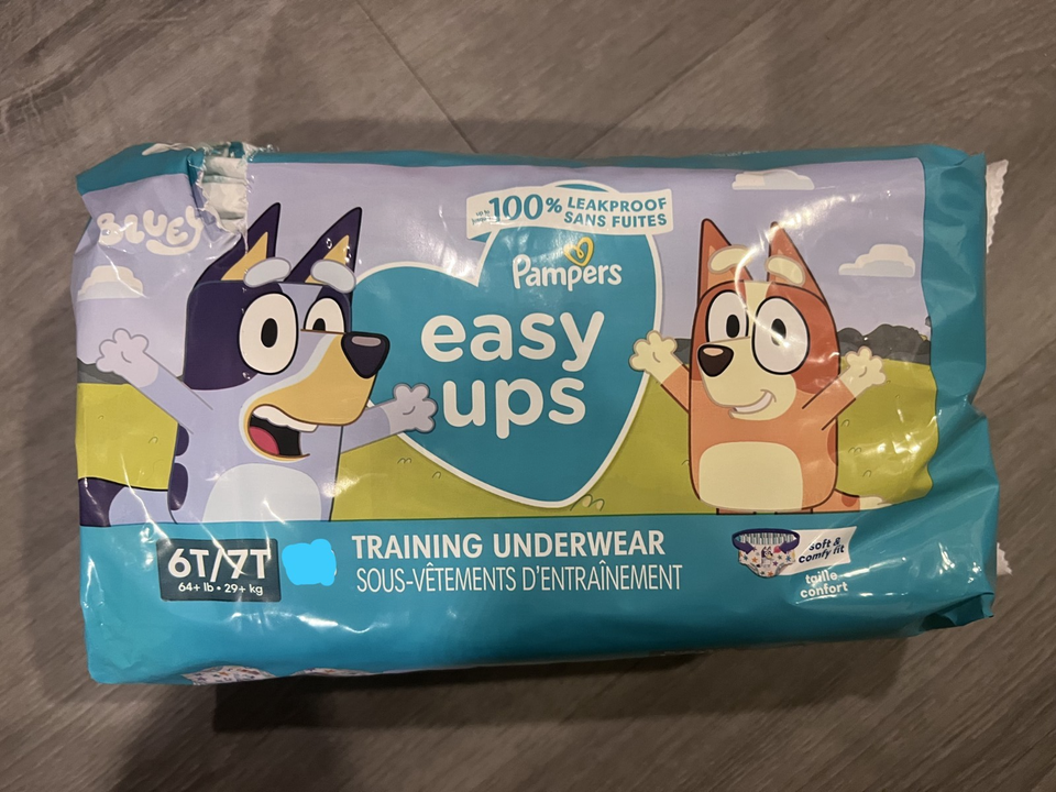 New Bluey diaper pullup sample lot, Luvs size 8, Easy Ups size 6T-7T | eBay