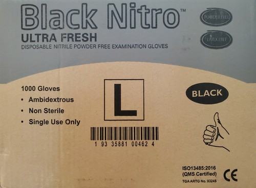 Nitrile Black Disposable Gloves 100pcs Latex & Powder Free - Picture 7 of 9