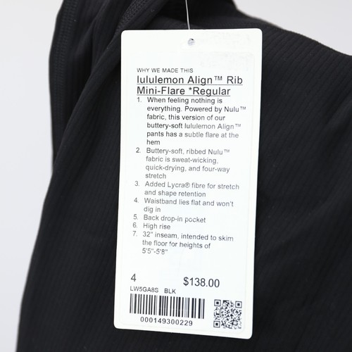 Lululemon Align Rib Mini Flare Pant Regular High Rise Nulu Black Sz NWT - Bild 28 von 29