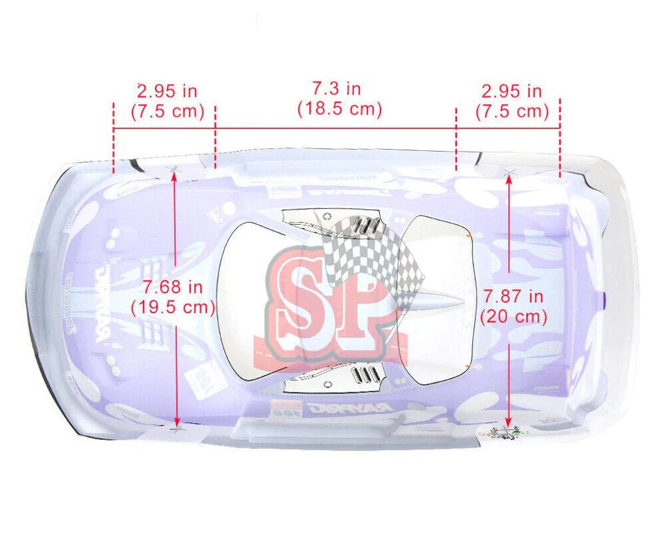 1/10 Onroad Rc Car 190mm Body Shell For Himoto Nacada Ftx Banzai Hsp Flying Fish - Image 3 of 4