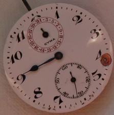 Cyma Calendar pocket watch movement dial stem to 12 balance broken to restore