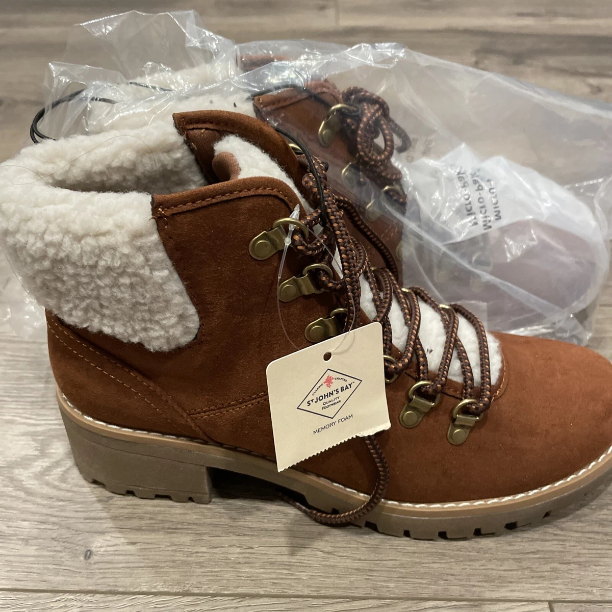 St John s Johns Bay Boots Memory Foam Wool A Inner and Tongue