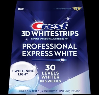 Crest 3D Whitestrips Professional Express White + Whitening light  38 strips